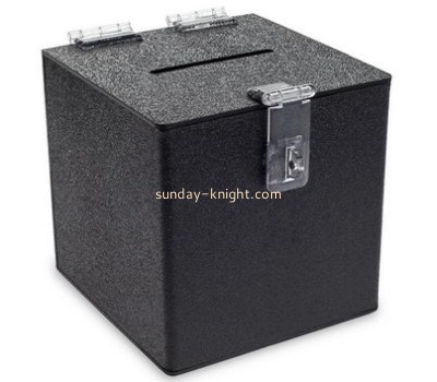 Customized black acrylic charity collection boxes DBK-423