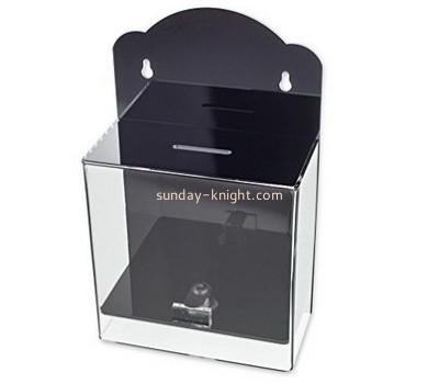 Customized acrylic black suggestion box DBK-489