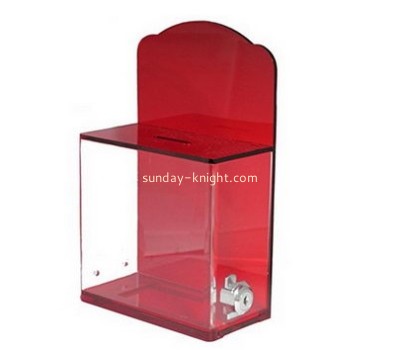 Customized red lucite election ballot box DBK-495