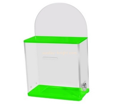 Customized clear lucite charity collection boxes DBK-497