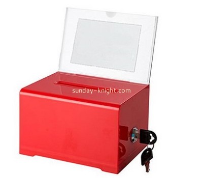 Customized red acrylic voting box DBK-512