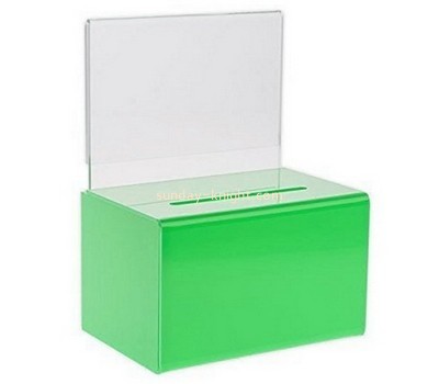 Customized green acrylic ballot box DBK-513