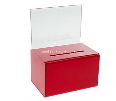 Customized red acrylic voting ballot box DBK-514