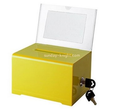 Custom yellow acrylic election box DBK-517