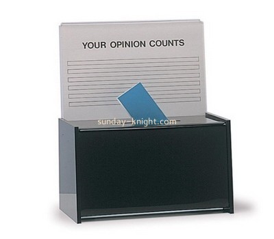 Customized black acrylic lockable suggestion box DBK-526