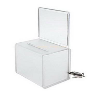 Customized transparent acrylic ballot box with lock DBK-536