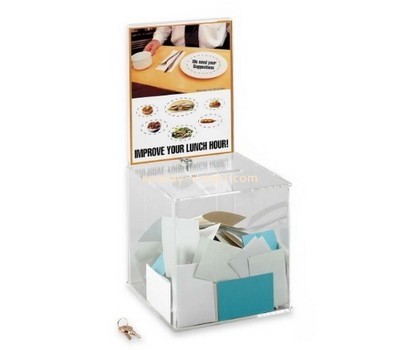 Bespoke transparent lucite lockable suggestion box DBK-550