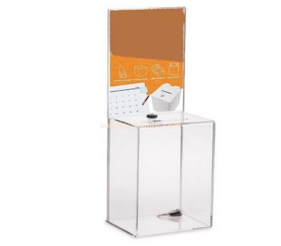 Bespoke lucite clear ballot box with lock DBK-552