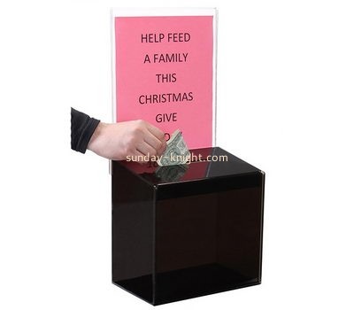 Bespoke black perspex ballot box DBK-559