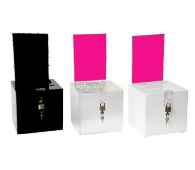 Bespoke lucite donation boxes with locks DBK-563