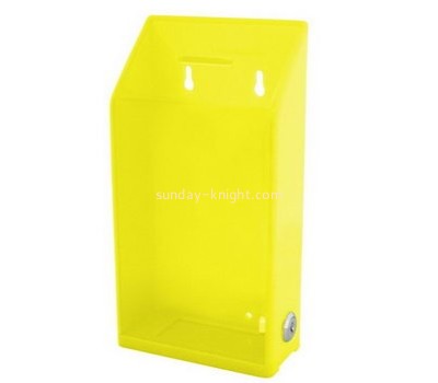 Bespoke transparent yellow lucite donation collection boxes DBK-589