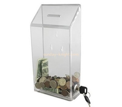 Bespoke transparent lucite donation boxes for sale DBK-591