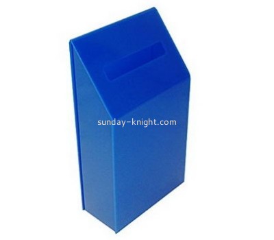 Bespoke blue acrylic secure donation boxes DBK-598