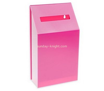 Bespoke pink acrylic charity coin collection boxes DBK-595