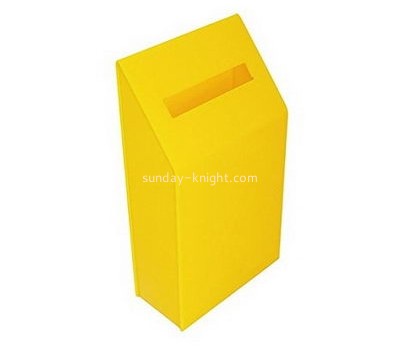 Bespoke yellow acrylic charity boxes cheap DBK-596