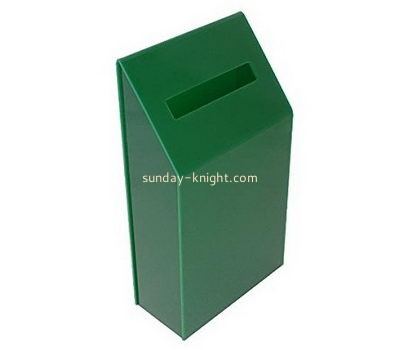 Bespoke green acrylic cheap charity collection boxes DBK-597