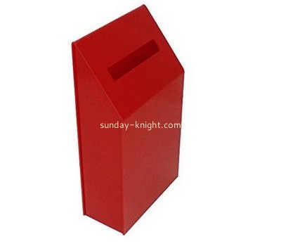 Bespoke red acrylic collection boxes for charity DBK-599