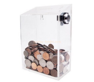 Bespoke clear acrylic coin donation boxes DBK-610