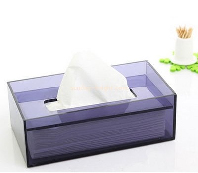 Bespoke purple acrylic rectangular tissue holder DBK-641