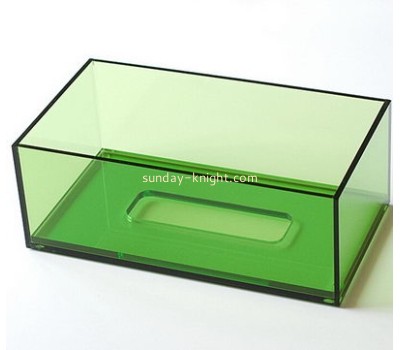 Bespoke green acrylic boutique tissue box DBK-644