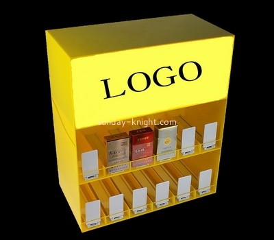 Plexiglass supplier customize acrylic cigarette display shelf case lucite cigarette display cabinets with booster ODK-905