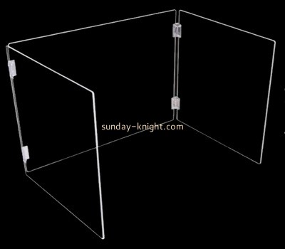 Acrylic manufacturer customize plexiglass shield lucite barrier acrylic no cutout trifold sneeze guard ODK-916