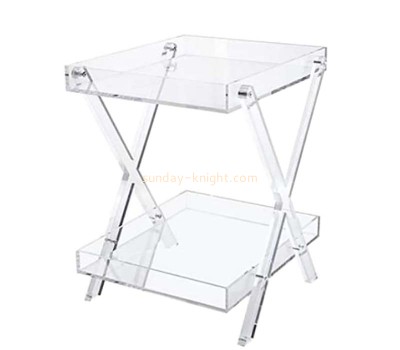 Custom wholesale acrylic 2 layers foldabel tray table AFK-362