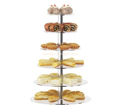 Custom wholesale acrylic 6 tiers parties bread display rack FSK-226