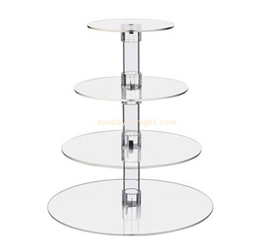 Custom wholesale acrylic 4 tiers parties cake display rack FSK-227