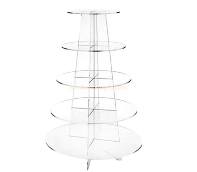 Custom wholesale acrylic 5 tiers parties cake display rack FSK-228