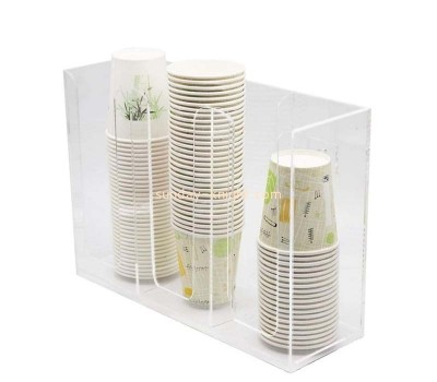 Custom wholesale acrylic disposable coffee cup dispenser FSK-231