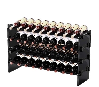 Custom wholesale acrylic freestanding wine bottle rack WDK-247
