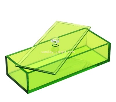 Custom wholesale acrylic narrow storage box with lid HCK-224