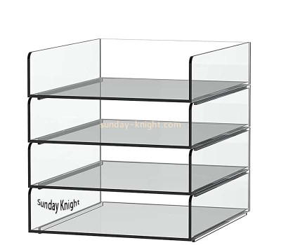 Custom wholesale acrylic 4 tiers stackable file holder BHK-867