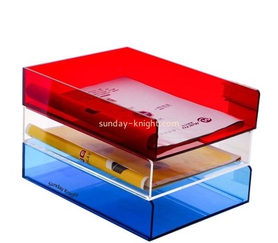 Custom wholesale acrylic 3 tiers stackable file holder BHK-869