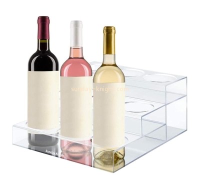 Custom wholesale acrylic 3 tiers wine bottles holder stand WDK-253