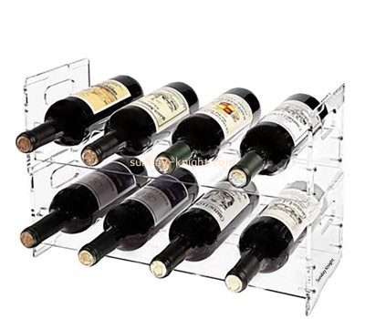 Custom wholesale acrylic 2 tiers wine bottles holder rack WDK-257