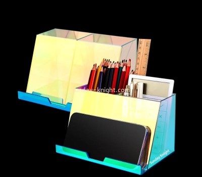 Custom wholesale iridescent acrylic desktop organizer with phone holder CPK-168