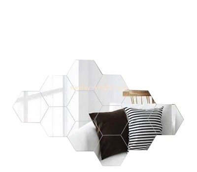 Custom wholesale acrylic DIY wall hexagonal mirror stickers MAK-131