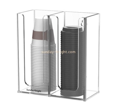 Custom wholesale acrylic coffee cup and lid storage organizer HCK-237