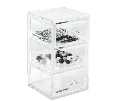 Custom wholesale acrylic stackable upright 3-drawer organizer AHK-089