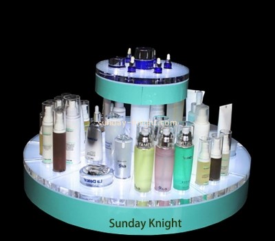 Wholesale custom acrylic round 2 tiers skincare LED display props MDK-512