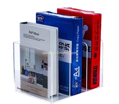 Wholesale custom acrylic 3 dividers vertical book holders BHK-878