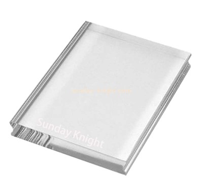 Wholesale custom acrylic stamp block with finger groove ABK-257