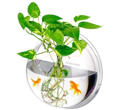 Wholesale custom acrylic wall hanging betta fish bowl FTK-071