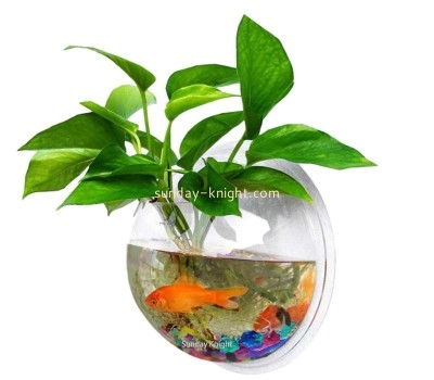 Wholesale custom acrylic wall mounted fish plant pot FTK-073