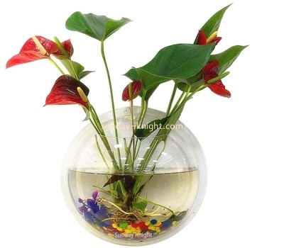 Wholesale custom acrylic wall hanging vase flower plant pot FTK-072