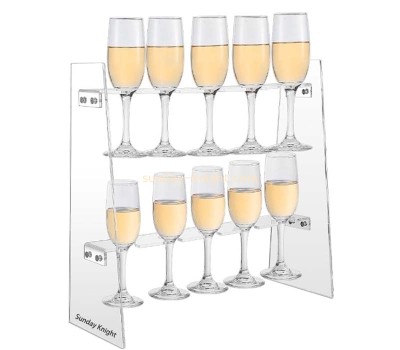 Wholesale custom acrylic 10 slots wine glasss holder stand WDK-263