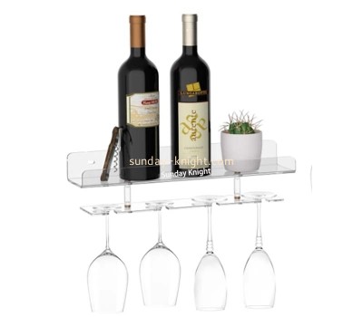 Wholesale custom acrylic wall bar shelf for wine glass WDK-265