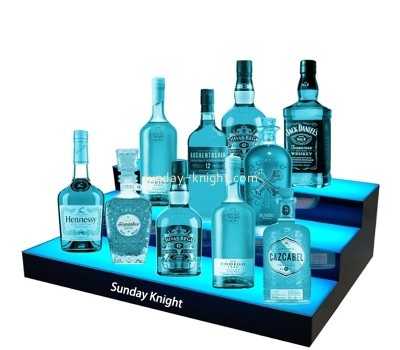 Wholesale custom acrylic 3 tier led liquor bottle shelf WDK-272